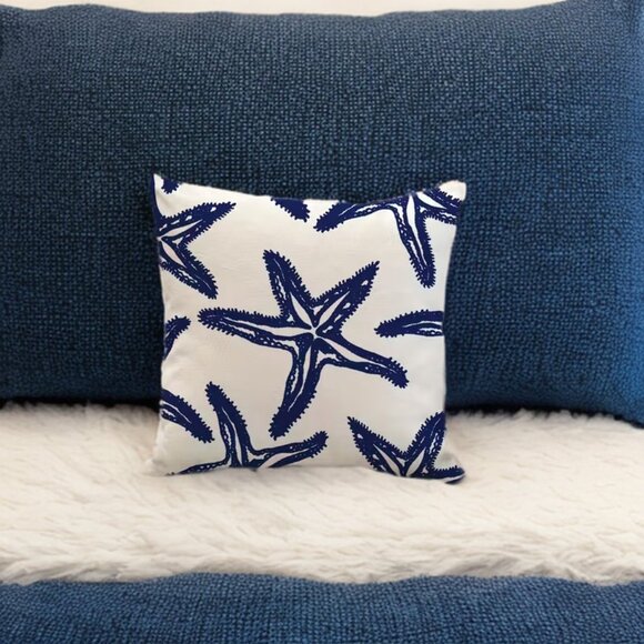 Beach Pillow Cover Starfish Coastal Nautical Decor Decorative Accent Throw Case - Picture 2 of 10